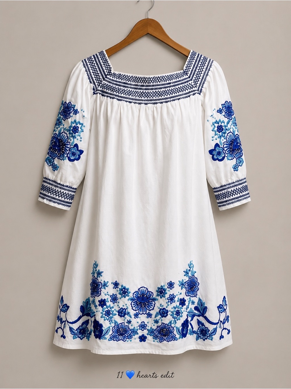 Parker NWT Blue Embroidered Off Shoulder Mini Dress S $348